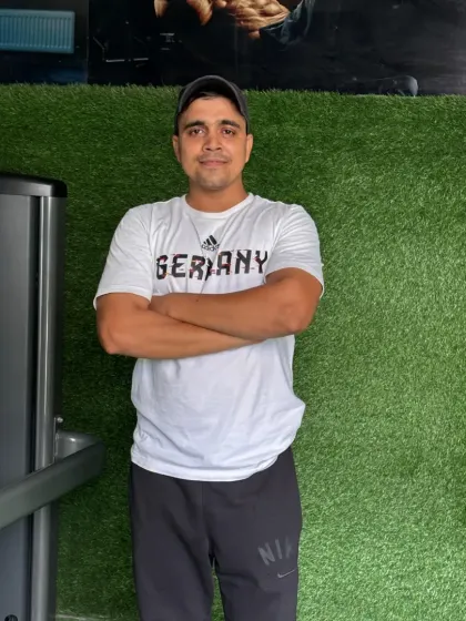 Posing after a workout.