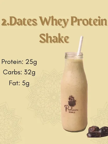 The Dates Whey Protein Shake is perfect for Iftar, giving you a quick and sustained energy boost with 25g of protein.