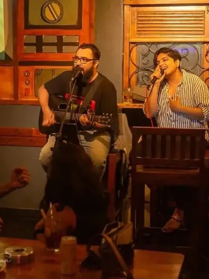 This is us at our favorite spot, The Local. Performing in a pub setting like this is what we do best, creating an interactive and fun musical experience for everyone.
