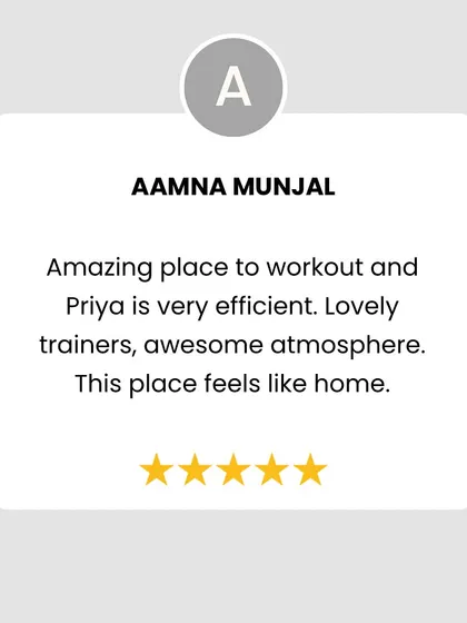 "This place feels like home." This review from Aamna means the world to us. We strive to create a comfortable and efficient workout environment.