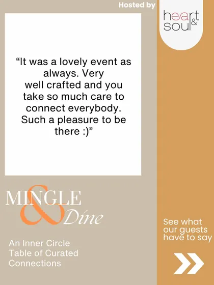 "Very well crafted and you take so much care to connect everybody." This is exactly what I aim for. My role is to be a facilitator of connections.
