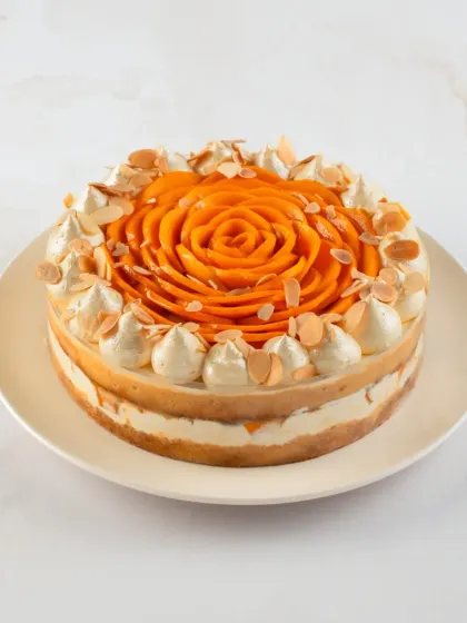 This is my new Mango Almond Tres Leches Cake. The toasted almonds add a lovely crunch and nutty flavour that pairs beautifully with the sweet mango and creamy cake.