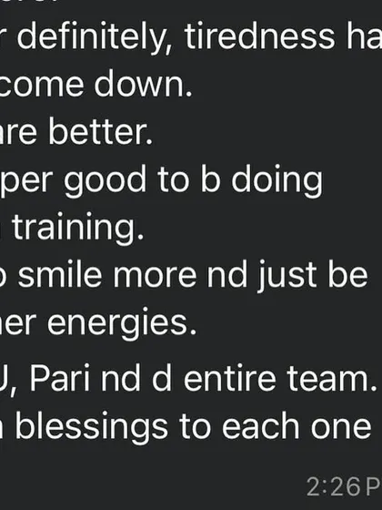 This member lists the benefits she's experienced: less pain, more strength, reduced tiredness, better moods, and higher energy. She calls our team a blessing to the community.