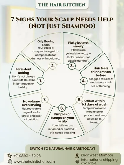 Here are 7 signs your scalp needs help, not just a new shampoo. From oily roots to persistent itching, these are indicators of a deeper imbalance that needs to be addressed.