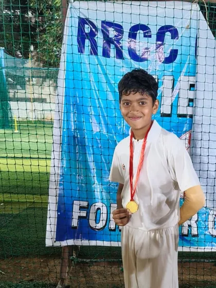 Mayank Rao named Man of the Match in a dominant win against RRCC in the RRCC Cup U-10.