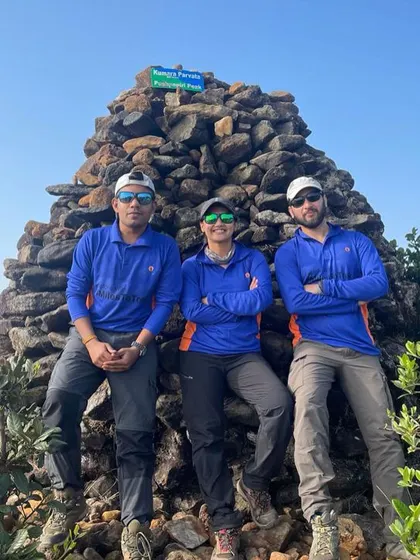 Our leadership team at the peak of Kumaraparvatha, one of the toughest treks in Karnataka. We have the expertise to lead even the most challenging expeditions.