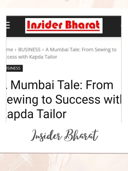 Thank you to Insider Bharat for featuring my story. It's a tale of turning a passion for sewing into a successful business, and I'm proud to share it.