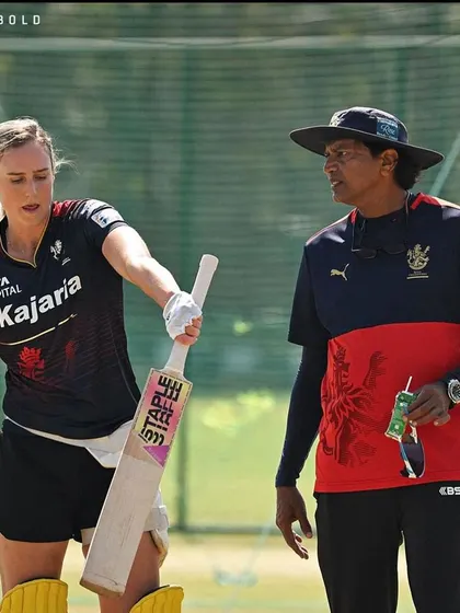 A moment of discussion with Ellyse Perry during a net session with RCB. Working with world-class athletes is a process of collaborative learning, where we constantly push the boundaries of skill and performance.