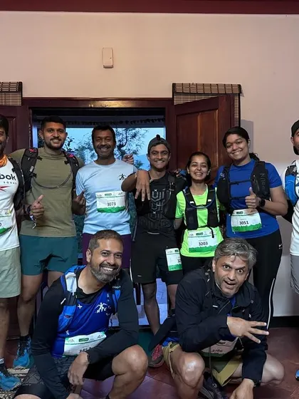Celebrating a huge achievement at the Malnad Ultra trail race. Every runner in this photo pushed their limits and earned their finish.