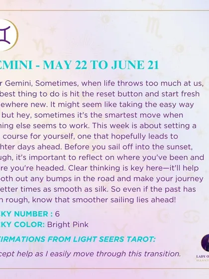 This week's tarot guidance for Gemini. Sometimes, when life throws too much at us, the best thing to do is hit the reset button and start fresh.