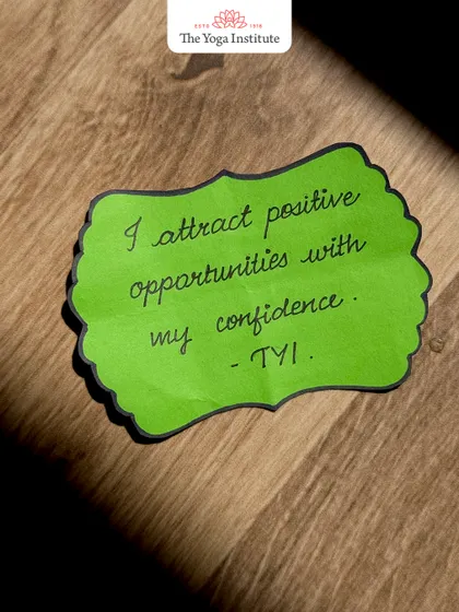 An affirmation for self-belief: "I attract positive opportunities with my confidence."