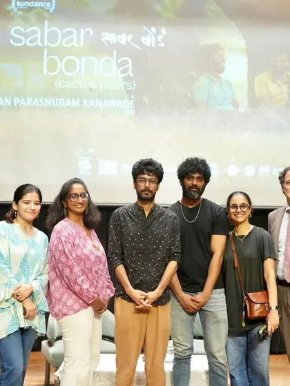 The cast and crew of the film 'Sabar Bonda' on stage after its Delhi premiere in our auditorium. We regularly host premieres and special screenings, followed by insightful Q&A sessions with directors and producers, bridging Indian and global cinema.