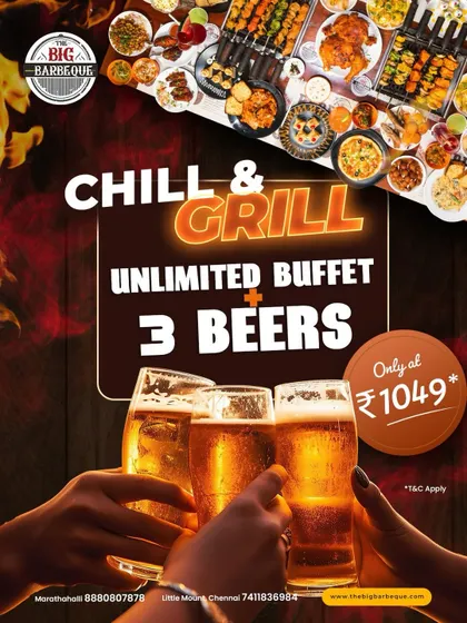 Gather your gang. Our buffet and beer combo for ₹1049 is made for good times and great memories.