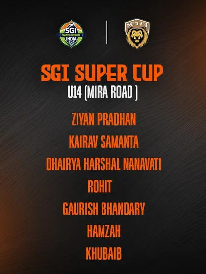 The U14 squad from our Mira Road center for the SGI Super Cup.