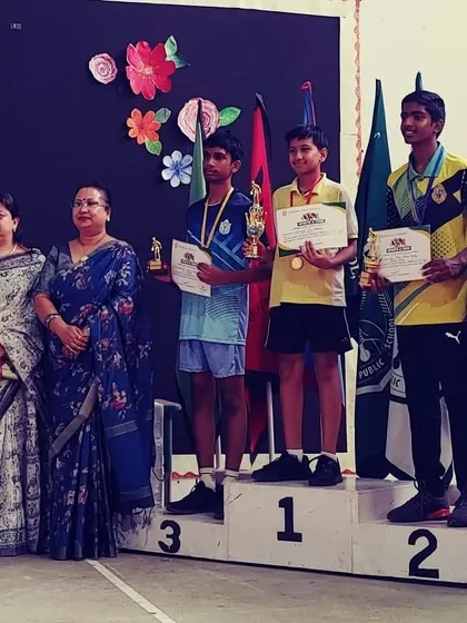 Our students on the podium at the inter-school competition, a testament to their hard work and the academy's training.