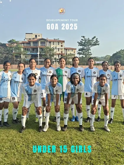 Our Under 15 Girls team stands united and ready for their match in Goa. We are proud to provide a competitive platform for young female footballers to grow their skills and confidence through high-exposure tours like this.