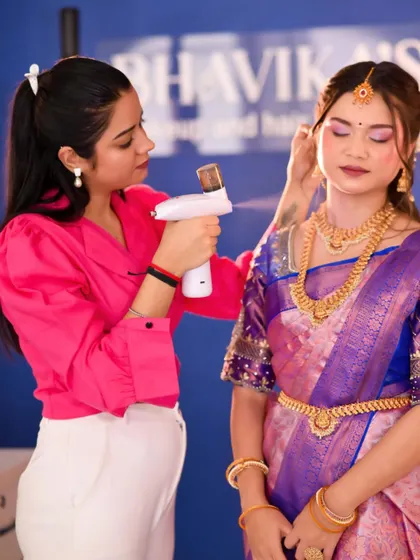 A demonstration of airbrush makeup for a South Indian bridal look. This technique creates an incredibly smooth and even base that is perfect for HD cameras and long wedding days.