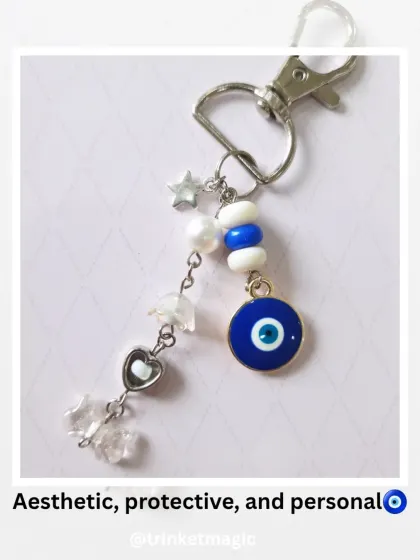 Aesthetic, protective, and personal. This is the philosophy behind my custom evil eye keychains and all my other creations.