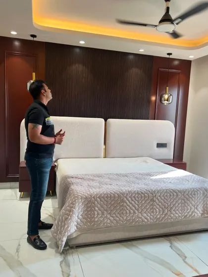 A final look at the completed bedroom before handover.