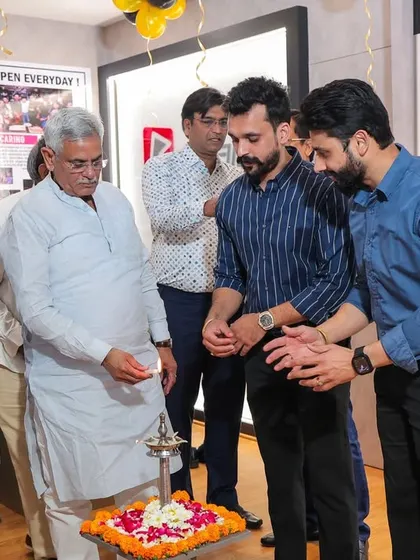 The ceremonial lighting of the lamp at our Rohtak showroom grand opening. We were honored to celebrate this milestone with esteemed members of the community.