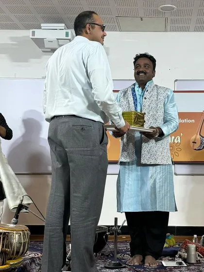Receiving a token of appreciation for our musical service. Events like these remind me of the power of music to connect and heal our community.