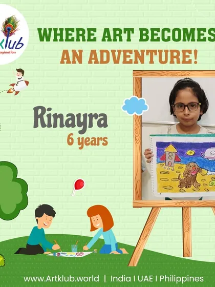For 6-year-old Rinayra, art becomes an adventure with this imaginative drawing of a lion on another planet.