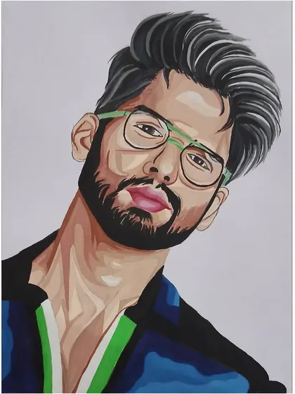 The final version of the stylized portrait of Shahid Kapoor.