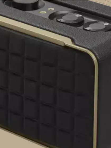 The JBL smart speaker combines classic design with modern technology. Its quilted leather-like finish and robust build deliver high-quality audio in a package that is both portable and stylish.