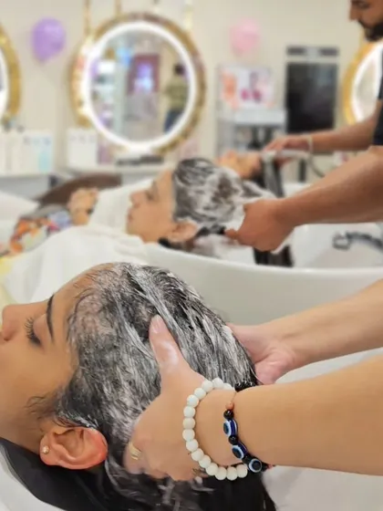 The ultimate relaxation. My clients enjoying a simultaneous hair spa treatment, getting their hair washed and conditioned for maximum health and shine.