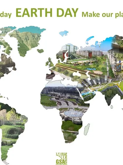 A world map composed of our projects, illustrating our global footprint and our mission to "Make every day Earth Day." Through our landscape solutions, we are helping to increase green cover and promote sustainability in urban contexts around the world.