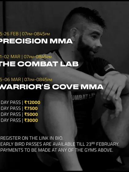 All the details you need to level up your game. This poster provides the full schedule and pricing for the Mike Murrell seminar tour, offering flexible passes to ensure everyone has a chance to train.
