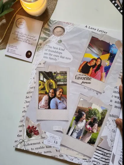 The "Birthday Edition" of a friendship magazine. This page uses a collage of polaroid-style photos to create a fun, scrapbook feel.