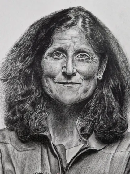 A portrait of astronaut Sunita Williams, an inspiring figure.