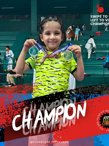 Pure joy and pride. A young winner from our academy shows off her medals from the district-level competition.