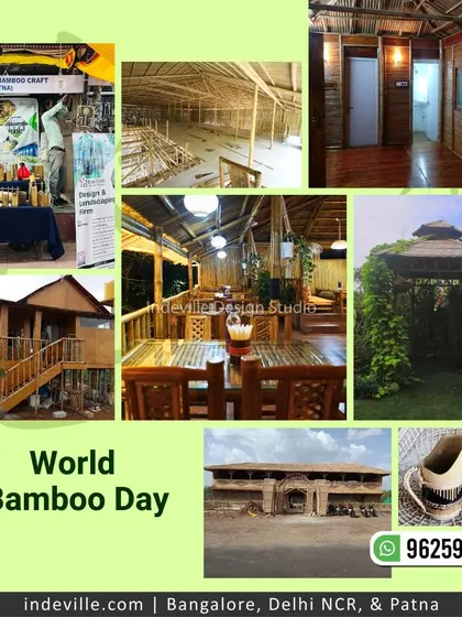 On World Bamboo Day, I love to celebrate this incredible material. This collage shows the versatility of bamboo in my work, from full-scale construction and interiors to beautiful, handcrafted home decor and planters.