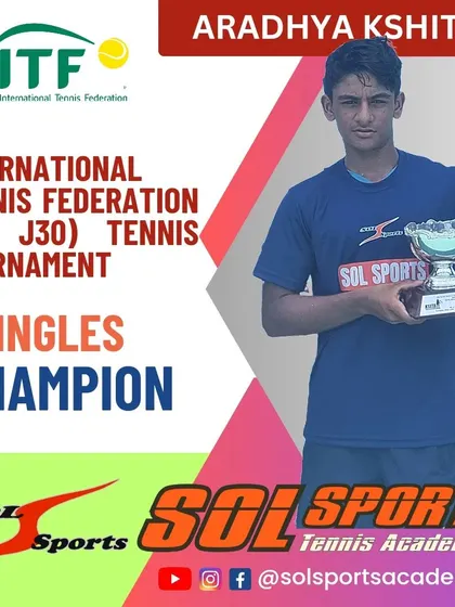A remarkable achievement for 14-year-old Aradhya Kshitij, winning his first international singles title at the ITF J30 tennis tournament in Bengaluru.