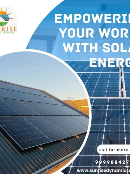 Empowering your world with solar energy, one installation at a time. This image shows both rooftop and large-scale solar panel arrays.