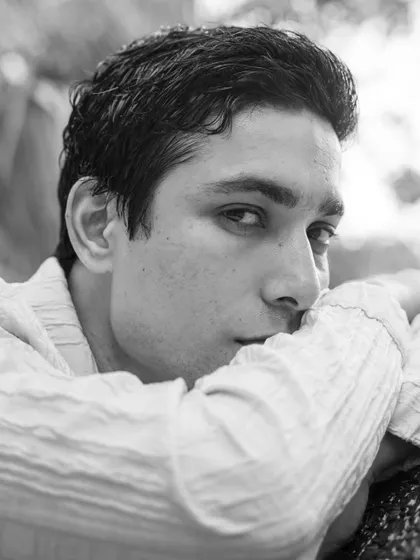 A soft and approachable black and white portrait. This style of headshot is versatile and shows a more sensitive side of an actor's range.