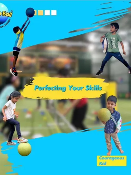 This collage celebrates our courageous kids as they perfect their skills. From balancing on a ball to reaching for a high catch, these moments show their growing discipline, perseverance, and passion.