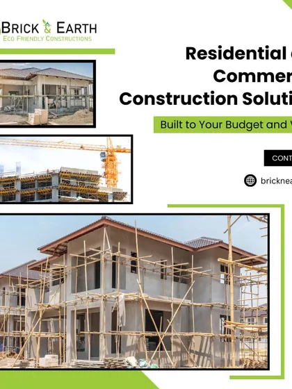 I handle both residential and commercial construction projects. This image shows different stages of construction, from the foundation and structure to the final building.