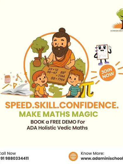 Speed, skill, and confidence. This graphic illustrates our approach to Vedic Maths, where we make math magic happen for students aged 10 and above. Book a free demo to see it for yourself.