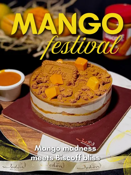 Mango madness meets Biscoff bliss. This cake is a festival of flavors, combining the tropical sweetness of mango with the caramelized crunch of Lotus Biscoff.