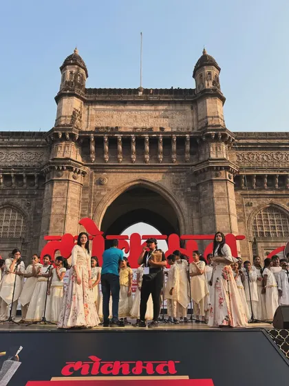 A truly iconic moment for our students, performing at the Gateway of India for the Lokmat Maharashtrian of the Year Awards.