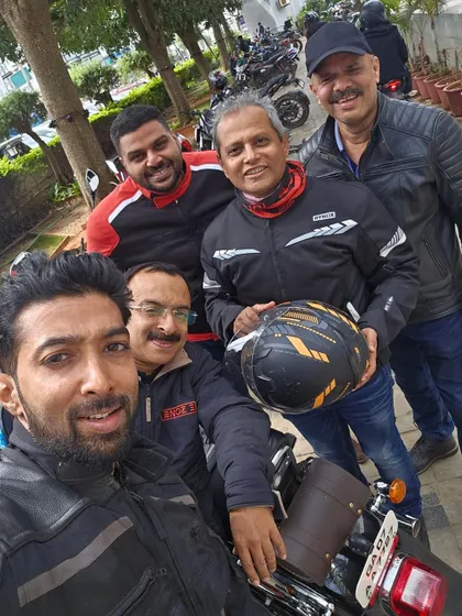 A selfie capturing the whole crew. These are the moments that we cherish from our group motorcycle trips.