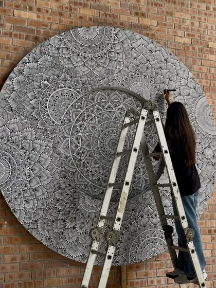 Another shot from the Malaysia project, showing the scale of the artwork against the brick wall. It was both a physical and creative challenge.