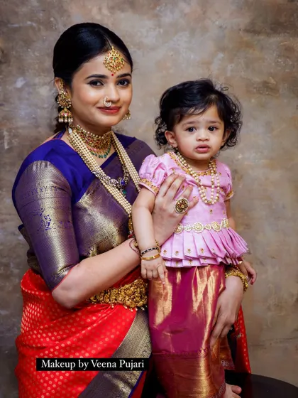 A precious moment from our vintage shoot. This mother and daughter duo look absolutely divine in their traditional attire.