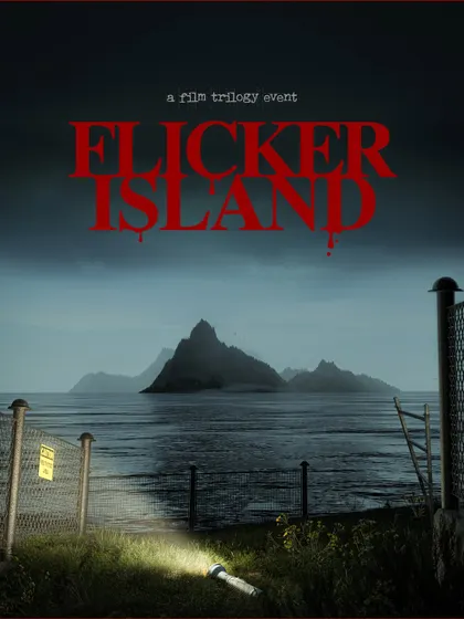 This image serves as the title card for my "Flicker Island" project. I designed it to look like a film trilogy poster to immediately establish the scope of the world. The abandoned flashlight and warning sign in the foreground hint at a story of disappearance and danger, inviting the viewer to question what happened on the island.