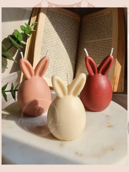 The bunny-ear egg candles are a whimsical and fun part of my Easter collection.