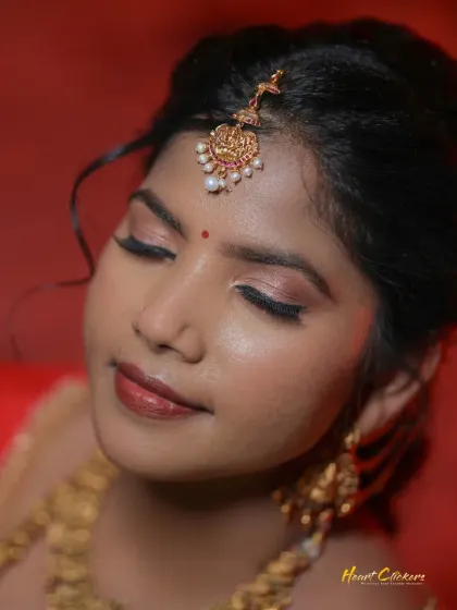 A serene close-up of the bride-to-be, with soft lighting highlighting her features.