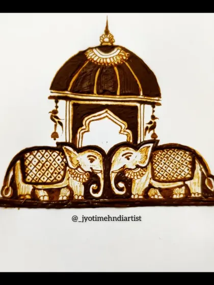 A simplified version of the elephant and dome startup pattern, focusing on the main figures.